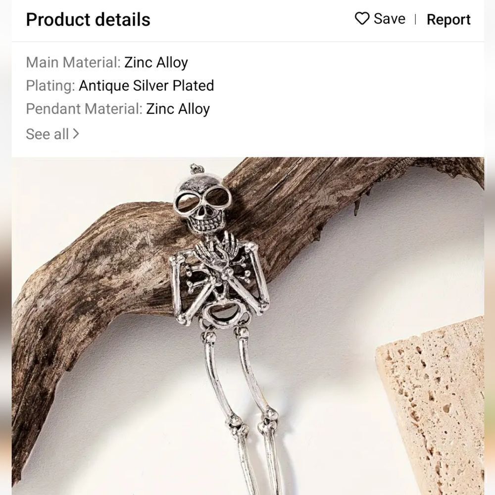 Skeleton bracelet silvertone - Picture 6 of 6